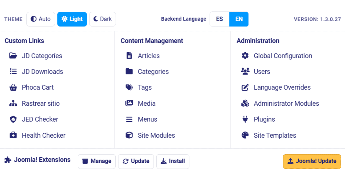 Quick access panel